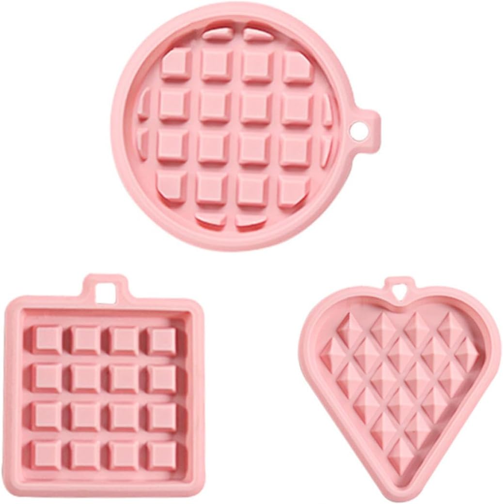 3pcs Silicone Waffle and Cake Mold Set DIY Baking Tool, Heart, and Square Shapes Non-stick Food-grade Silicone for Home Kitchen Dessert Baking Random Color