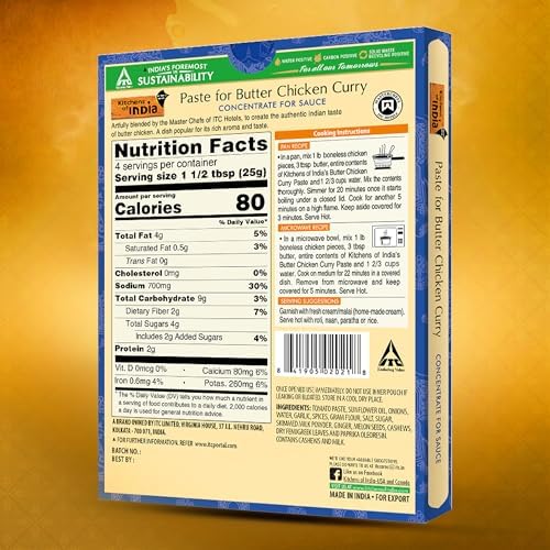 Kitchens Of India Paste for Butter Chicken Curry, 3.5-Ounce Boxes (Pack of 6)