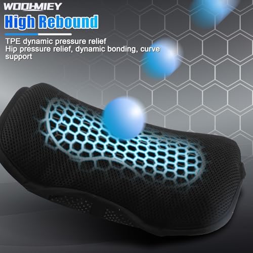 Motorcycle Cushion, Motorcycle Shock Absorbing Cushion, with Hollow Structure, Breathable Mesh Cover, Elastic Gel, Pressure Release, High Resilience TPE