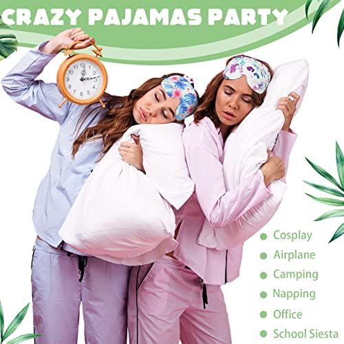 6 Pcs Hawaiian 3D Eye Mask - Contoured Floral Sleep Mask with Adjustable Straps for Women & Men - Blackout Sleeping Travel Nap Gift