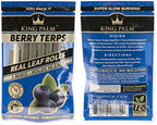 King Palm Mini Size Cones - Squeeze & Pop Pre Rolls - Natural Pre Rolls Palm Leafs - Organic Rolls - Flavored Pre Rolled Cones - Flavored Cones (Berry Terps)