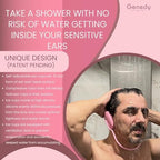 Ear Covers for Shower, Heat and Hair Dye Protection - Black - Waterproof Ear Covers for Washing Hair - Reusable Silicone Ear Caps For Hair Dye - Ear Protectors From Heat Styling and Dryer