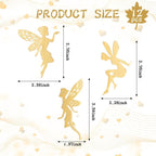 12 PCS Fairy Cake Topper Acrylic Fairy Cake Decorations DIY Mirror Birthday Party Decorations Cupcake Toppers for Flower Decor Birthday Party Garden (Gold & Silver) Back to School