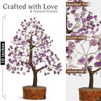 Amethyst Tree -Amethyst Tree of Life, Chakra Tree, Chakra Tree of Life, Healing Crystals, Money Tree, Spiritual Decor for Home, Gemstones and Crystals