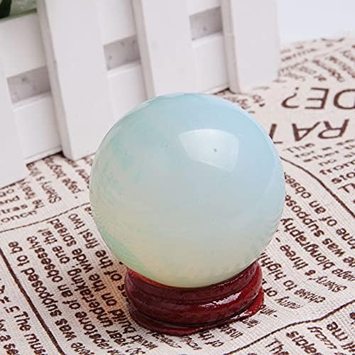 Acxico 1Pcs 40mm+ Opalite Sphere Polishing Quartz Crystal Ball Reiki Healing 1pc+Wooden Base