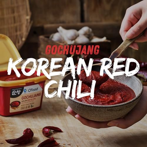 Gochujang – Korean Red Chili Paste [ Hot | 1.1 lb (500g) ] – Gluten-Free/ 0 Fat/ 0 Cholesterol / (40 Calories/Serving) | Spicy & Sweet Savory Fermented Sauce | Great for Bibimbap, Marinades, Stews & BBQ - O’food