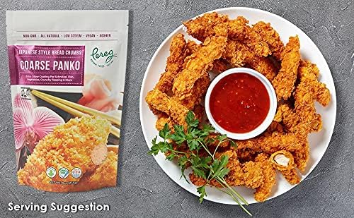 Pereg Coarse Japanese Panko Bread Crumbs (9 Oz) – Breadcrumbs with Coarse Crispy Texture - for Crunchy Coating & Stuffing - Schnitzel, Vegetables, Seafood, Chicken, Meatballs