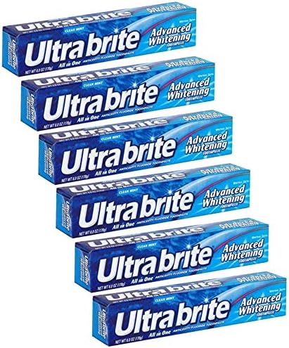 Ultrabrite Clean Mint All in One Advanced Whitening Toothpaste 6 oz (6 Pack)