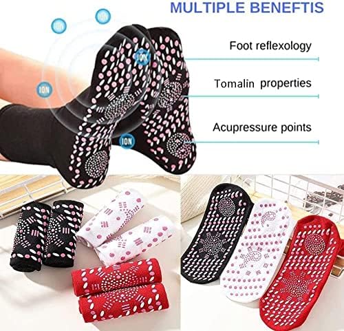 Tomalin Acupressure Self-Heating Shaping Socks Afiz Tomalin Slimming Health Sock Self-Heating Socks for Men and Women (3 Pairs White)