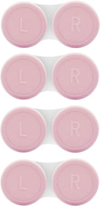 Vastsoon 4 Pack Contact Lens Case, Contact Solution Soaking Case Replacement Kit for Travel, Daily Use (Pink)