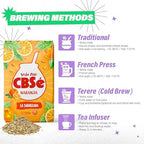 CBSé Yerba Mate Orange Flavor – Loose Leaf Yerba Mate Tea, Naturally Caffeinated, Gluten-Free - 2 Pack (500 g Each)