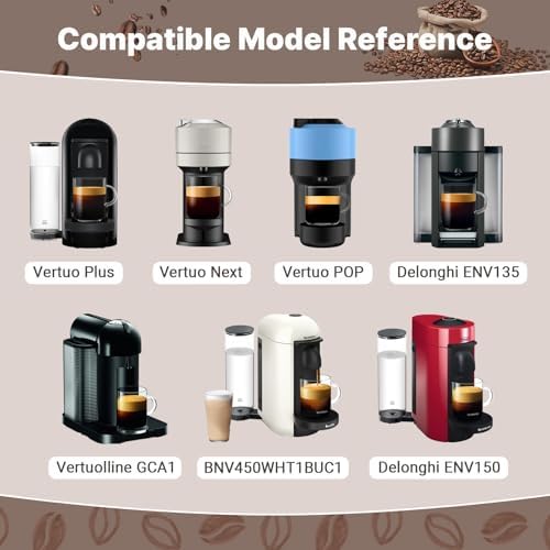 Upgraded 5.1 oz Reusable Capsules Compatible with Nespresso Vertuo Plus/Vertuo Next/Vertuo POP, Stainless Steel Refillable Pods 150 ml