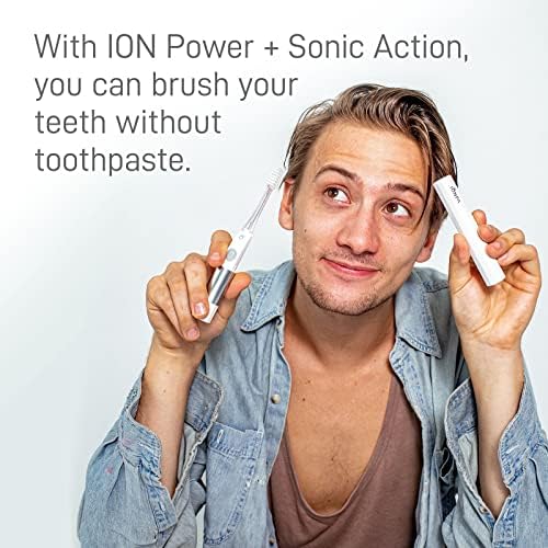 IONIC KISS IONPA DM Red Compact Ionic Power Electric Toothbrush with Travel Cap, Brushing Timer, 2 Modes, 2 Soft Extended Filament Brush Heads Made in Japan, KISS You Outdoor, Camping, DM-011RD