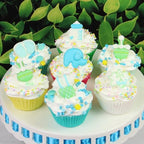 Royal Icing Decorations, Baby Boy, Gender Reveal Party, Baby Shower Edible Kosher Decorations for Cakes and Cupcakes, Cookies and Pastries, 24 Count by Global Sugar Art