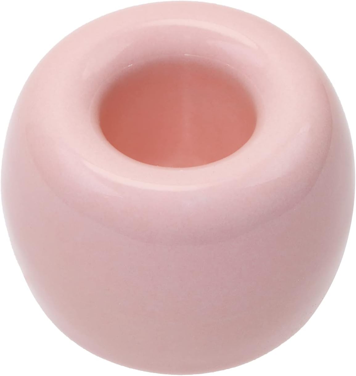 ONLYKXY 1pcs Mini Toothbrush Base Holder Stand Ceramic Ring Single Pen Holder for Bathroom Vanity Countertops Desk Organizer Tooth Brush Holder (Light Pink)