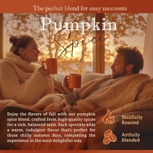 Pumpkin Spice Flavored Whole Bean Coffee – Gourmet 100% Organic Arabica, Single Origin, Medium Roast, Autumn Inspired, Naturally Sweetened – by Coffea Flavor