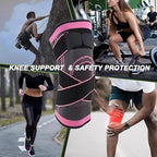 Knee Supports for Arthritis Joint Pain 1 Pack, Knee Brace for Men & Women Knee Sleeve for Meniscus Tear ACL Running Workout Basketball Gym Pink Medium