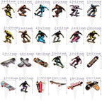 Skateboard Party Cupcake Toppers 48Pcs Skateboarding Cake Decorations Skate Party Cupcake Picks Skateboarder Birthday Decorations for Sports Skating Baby Shower Supplies