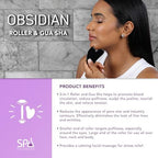SPA SCIENCES - Obsidian Roller & Gua Sha - Black Obsidian Stone Contouring Set