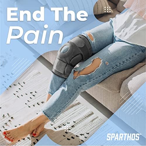 Sparthos Knee Brace - Heavy-Duty Hinged Support for ACL, MCL, Meniscus Tear, Arthritis, Tendonitis Pain - Open Patellar - 4-Strap Adjustable, For Men and Women, Check Size Chart (Small, 11-12½″ Thigh)