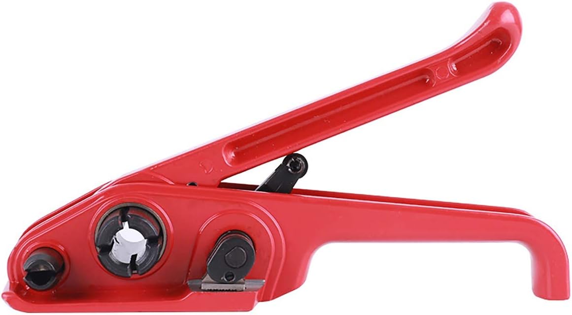 MYFAMIREA Heavy Duty Poly Strapping Tensioner and Cutter Manual Banding Tools Windlass for 1/2" -3/4" Width Polyester Polyproplyn Strap - Passion Red