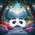 White Cute Panda Sleeping Mask, Soft Fluffy Plush Blindfold Funny Novelty Animal Sleep Mask Eye Cover Eyeshade for Girls Boys Women Men Night Nap Travel Meditation
