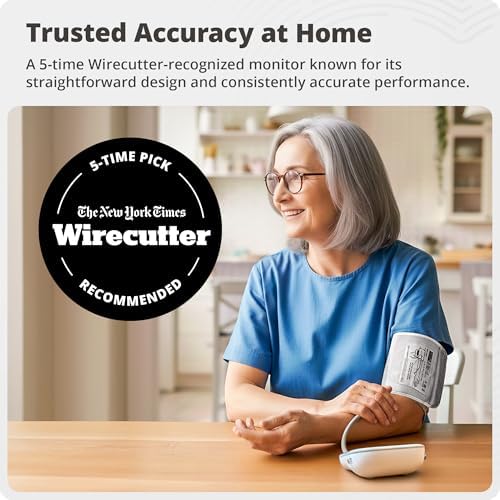 Greater Goods Upper Arm Blood Pressure Monitor for Home Use – Automatic One-Touch BP Machine, Wide-Range Cuff (8.7”–16.5”), Large Backlit Display, 2-User Memory, Complete Kit