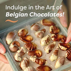 Belgian Chocolate Seashells, 8.82 oz, 22 pc Gourmet Hazelnut Praliné Truffles by GuyLian, Assorted White & Milk Chocolate Candy Gift Box for Women and Men