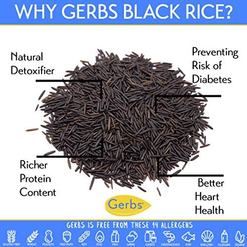 Gerbs Wild Black Rice 2 lbs. | No Artificial Additives, Resealable Bag | Naturally Nutty & Chewy | Top 14 Allergen-Free