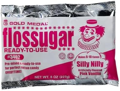 Gold Medal Silly Nilly (Pink Vanilla) Flossugar Cotton Candy Mix, 8 Ounce Packets(24 packs)