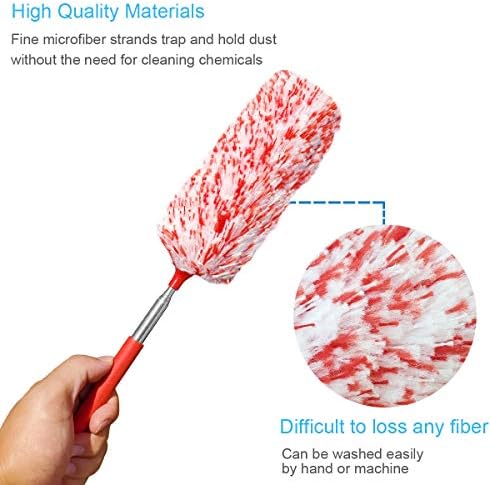 Tonmp 4 Pcs, [Microfiber] Hand [Duster] [Washable] Microfibre Cleaning Tool Extendable [Duster]s for Cleaning Office, Car, Computer, Air Condition