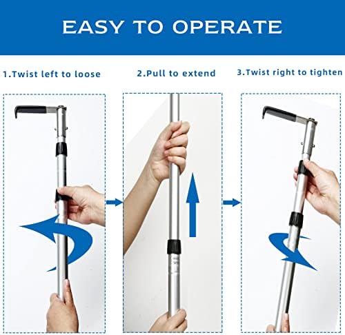 Cargo Retriever Hook, 6 FT Grabber Reach Tool for Pickup Truck Bed, Telescoping Pull Pole with Grab Hook, Heavy Duty Truck Accessories