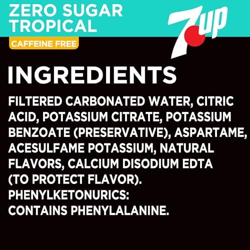 7UP Tropical Zero Sugar Soda, 12 fl oz cans, 12 pack