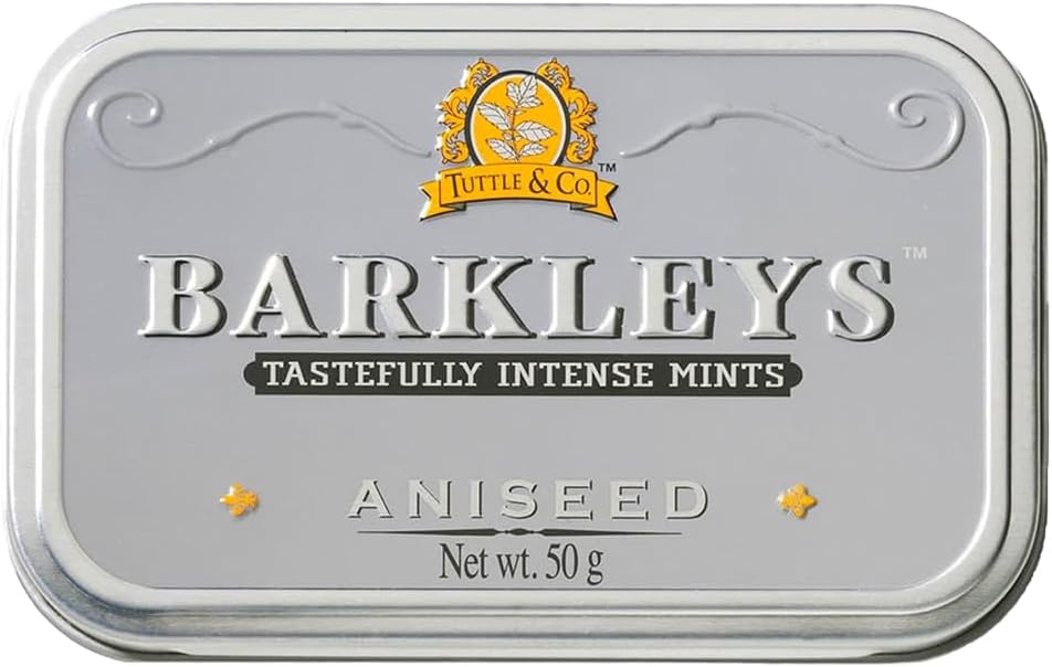 Barkleys Aniseed Breath Mints - Strong Aniseed Flavor Cool Mint Candy For Party, After Dinner, Wedding, Every Day Use - Vegan Breath Mints In Reusable Classic Travel Tins, 1 Pack - 50 Count Each
