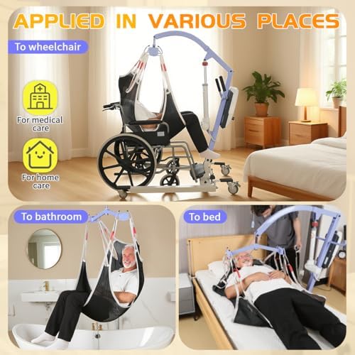 Full Body Patient Lift Sling – Heavy Duty 500lbs, Mesh Shower Sling for Home Use, Universal Medical Transfer Sling Compatible Suitable for Disabled,Elderly (L)