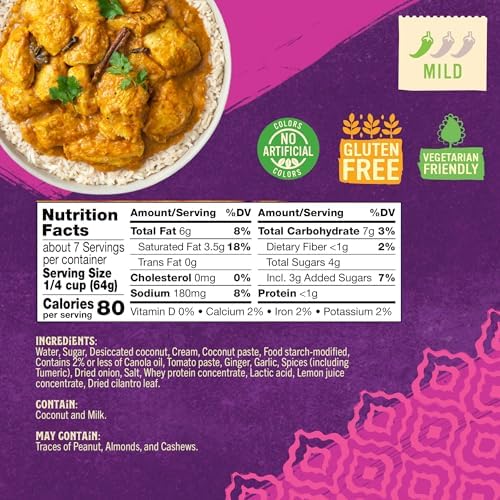 Patak’s Korma Simmer Sauce - Mild and Creamy Korma with Coconut & Spices - Gluten-Free & Vegetarian Authentic Indian Sauce - Perfect for Quick & Easy Curry Dishes - 15oz Jar (Pack of 3)