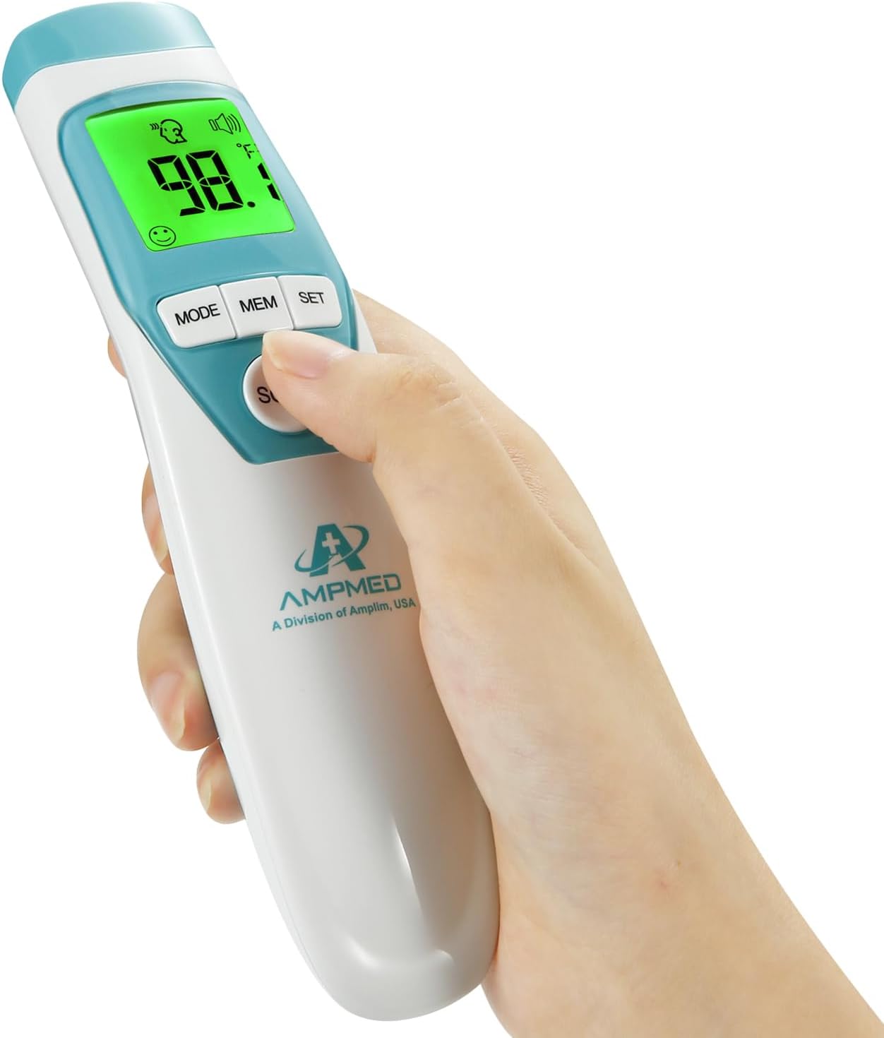 Amplim Hospital Medical Grade Non-Contact No-Touch Forehead Thermometer for Baby and Adults, Touchless Temporal Fever Thermometer, Fast and Accurate Digital Thermometer
