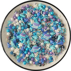 Edible Space Themed Big Planet Rocket Sugar Sprinkles Spacecraft Dessert sprinkles Star Cake Cupcake Toppers Pearls cookie decorations for cake Decorating, 3.35 Ounce(Blue)