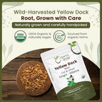 Organic Way Yellow Dock Root Cut & Sifted (Rumex Crispus) - European Wild-Harvest | Organic & Kosher Certified | Vegan, Non GMO & Gluten Free | USDA Certified | Origin - Albania (2Oz)