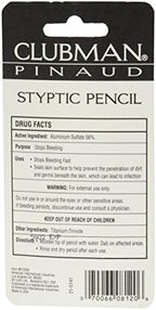 Clubman Pinaud Styptic Pencil Travel Size .33 oz (Pack of 3)