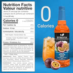 Syruvia Sugar Free Passion Fruit Flavored Syrup for Drinks, Cocktails, Lemonades, Iced Teas and Desserts – 25.4 fl oz, With Pump
