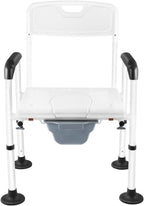Multifunctional Toilet and Bath Chair,Height Adjustable,Comfortable and Non-Slip Bathroom Chair Commode Chair for Bedside Bathroom,for Elderly Disabled A