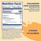 Jordan's Skinny Mixes Sugar Free Syrup, Strawberry Lemonade, Fruit Flavored Water Enhancer, Drink Mix Iced Tea, Lemonade, Drinks, Low Calorie Water Flavoring, Dairy & Gluten Free, Kosher, 25.4 Fl Oz, 2 Pack