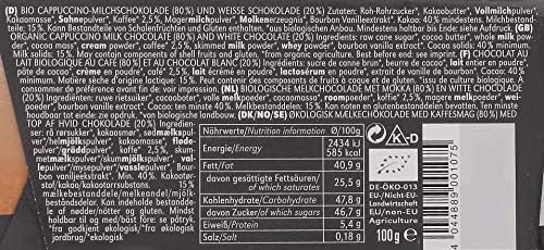 VIVANI Organic Cappuccino Chocolate Bar, 100 GR