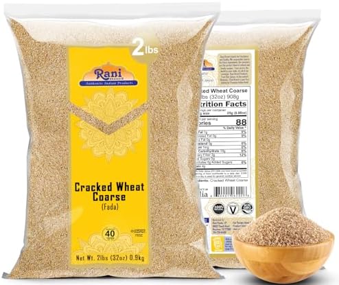 Rani Cracked Wheat Coarse (Fada/Bulgur Wheat#3) 32oz (2lbs) 908g ~ All Natural | Vegan | Gluten Friendly | NON-GMO | Kosher | Indian Origin