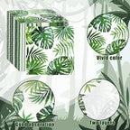 Engrowtic 100 Pcs Tropical Palm Leaf Napkins Luncheon Paper Hawaiian Luau Napkins 6.5 x 6.5'' Square Safari 2 Ply Disposable Jungle Baby Shower Party Decorations for Summer Birthday Supplies