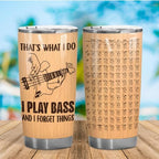 4LIEUBASMI Cool Acoustic Bass Guitar Player Gifts for Men & Women, Playing Electric Bass Guitar 20 Oz Tumbler, 4-String Bass Mugs, Short Scale Bass Guitar, Beginner Bassist Music Cups Accessories