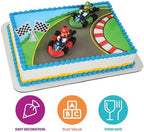 DecoSet® Mario Kart™ Cake Topper, 3 Piece Cake Decoration with Race Kart Toppers & Checkered Flag Decoration, Collectible Character Karts for Hours of Fun After the Party