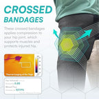 Vital Salveo Graphene Hip Brace for Women & Men – Hip & Thigh Brace with Compression Support for Hip Pain Relief, Adjustable Cross Strap for Sports, Walking & Daily Wear (1 PC) - X-Large