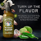 Melinda's Fire Roasted Jalapeño Hot Sauce with Aromatic Garlic - 12oz, 1 Pack - Gourmet Green Pepper Sauce Perfect for Grilled Meats & Veggies, Tacos, Eggs & More - Mild Heat, Keto, Vegan, Non-GMO